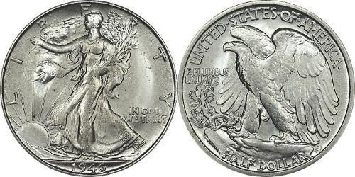 1/2 Dólar Estados Unidos de América (1776 - ) Plata 