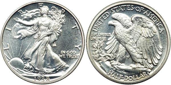 1/2 Dólar Estados Unidos de América (1776 - ) Plata 