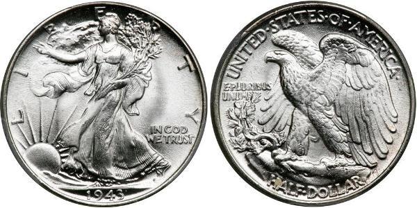 1/2 Dólar Estados Unidos de América (1776 - ) Plata 