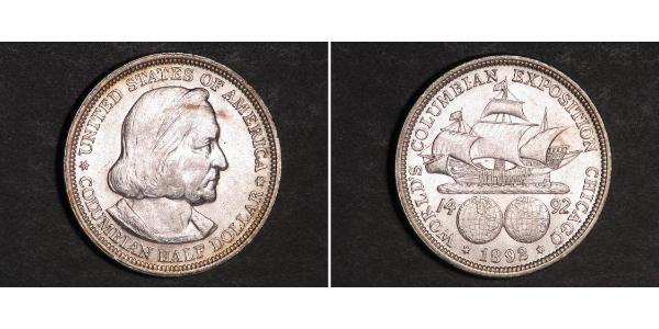 1/2 Dólar Estados Unidos de América (1776 - ) Plata Cristóbal Colón (1451 - 1506)