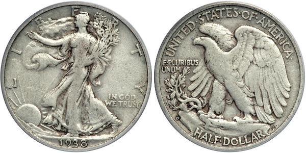 1/2 Dólar Estados Unidos de América (1776 - ) Plata 