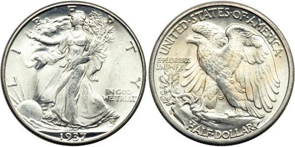 1/2 Dólar Estados Unidos de América (1776 - ) Plata 