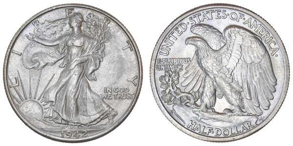 1/2 Dólar Estados Unidos de América (1776 - ) Plata 