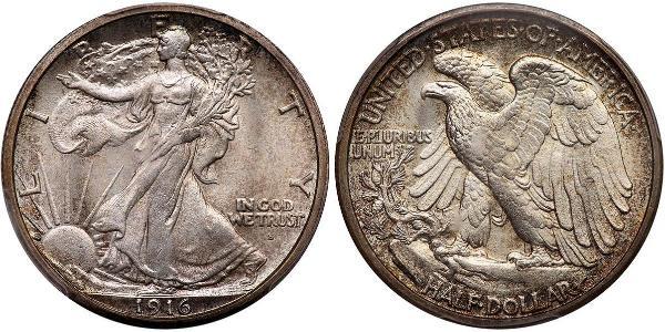 1/2 Dólar Estados Unidos de América (1776 - ) Plata 
