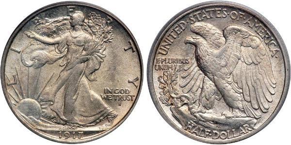 1/2 Dólar Estados Unidos de América (1776 - ) Plata 