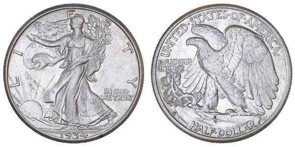 1/2 Dólar Estados Unidos de América (1776 - ) Plata 