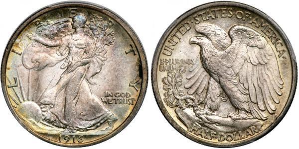 1/2 Dólar Estados Unidos de América (1776 - ) Plata 