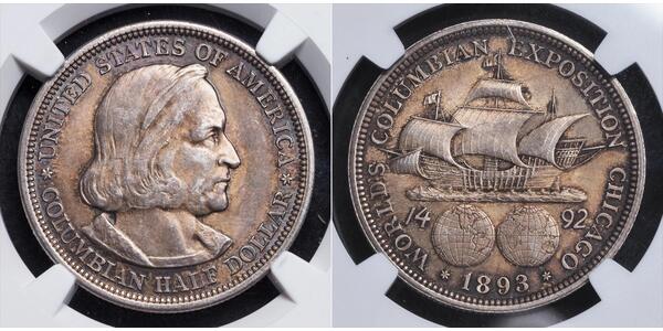 1/2 Dólar Estados Unidos de América (1776 - ) Plata Cristóbal Colón (1451 - 1506)