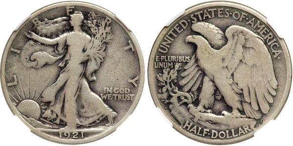 1/2 Dólar Estados Unidos de América (1776 - ) Plata 