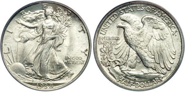 1/2 Dólar Estados Unidos de América (1776 - ) Plata 