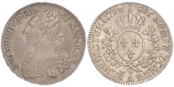 1/2 Ecu Kingdom of France (843-1791) Argent Louis XVI de France (1754 - 1793)