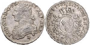 1/2 Ecu Francia medioevale (843-1791) Argento Luigi XVI di Francia (1754 - 1793)