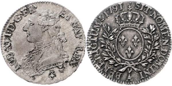 1/2 Ecu Francia medioevale (843-1791) Argento Luigi XVI di Francia (1754 - 1793)