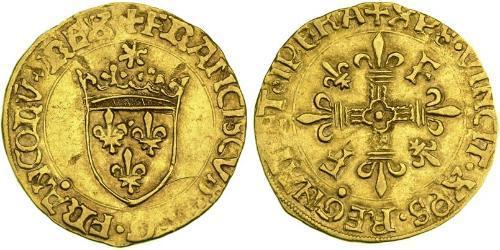 1/2 Ecu Francia medioevale (843-1791) Oro Francesco I di Francia (1494 - 1547)