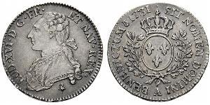 1/2 Ecu Reino de Francia (843-1791) Plata Luis XVI de Francia (1754 - 1793)