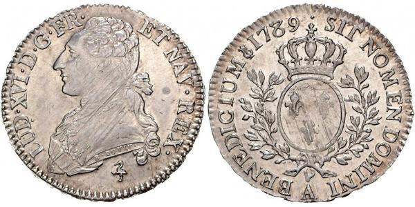 1/2 Ecu Reino de Francia (843-1791) Plata Luis XVI de Francia (1754 - 1793)