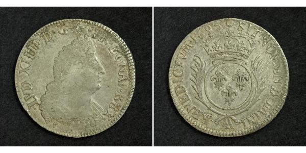 1/2 Ecu Kingdom of France (843-1791) Silber Ludwig XIV (1638-1715)