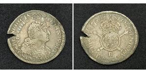 1/2 Ecu Kingdom of France (843-1791) Silver Louis XIV (1638-1715)
