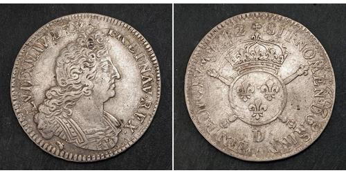 1/2 Ecu Kingdom of France (843-1791) Silver Louis XIV (1638-1715)