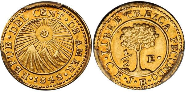 1/2 Escudo Guatemala / Costa Rica / Federal Republic of Central America (1823 - 1838) Gold 