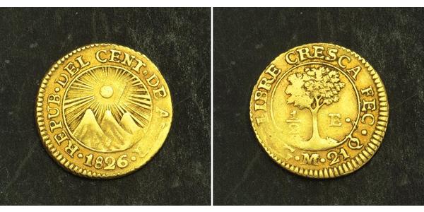 1/2 Escudo Guatemala / Costa Rica / Federal Republic of Central America (1823 - 1838) Gold 