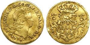 1/2 Escudo Kingdom of Portugal (1139-1910) Gold John V of Portugal (1689-1750)