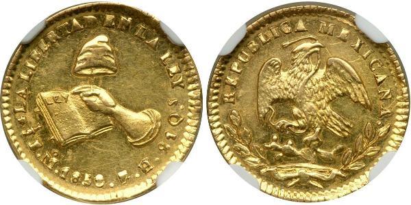 1/2 Escudo Second Federal Republic of Mexico (1846 - 1863) Gold 