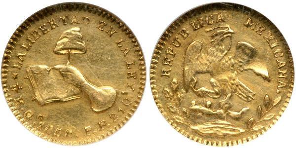 1/2 Escudo Second Federal Republic of Mexico (1846 - 1863) Gold 