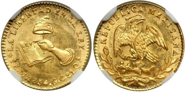 1/2 Escudo Second Federal Republic of Mexico (1846 - 1863) Gold 