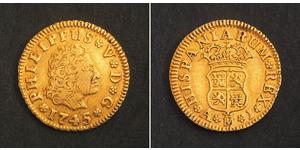 1/2 Escudo Spanien Gold Philip V von Spanien (1683-1746)
