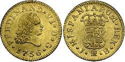 1/2 Escudo Spanisches Kolonialreich (1700 - 1808) Gold Ferdinand VII. von Spanien (1784-1833)