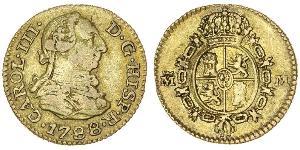 1/2 Escudo Spanisches Kolonialreich (1700 - 1808) Gold Karl III. von Spanien (1716 -1788)