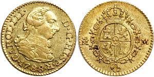 1/2 Escudo Spanisches Kolonialreich (1700 - 1808) Gold Karl III. von Spanien (1716 -1788)