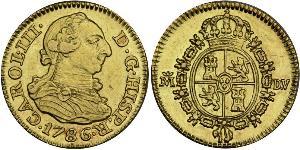 1/2 Escudo Spanisches Kolonialreich (1700 - 1808) Gold Karl III. von Spanien (1716 -1788)