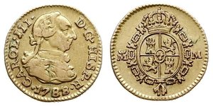 1/2 Escudo Spanisches Kolonialreich (1700 - 1808) Gold Karl III. von Spanien (1716 -1788)