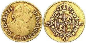 1/2 Escudo Spanisches Kolonialreich (1700 - 1808) Gold Karl III. von Spanien (1716 -1788)