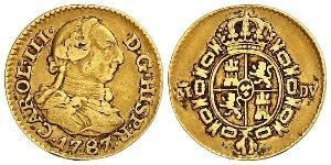 1/2 Escudo Spanisches Kolonialreich (1700 - 1808) Gold Karl III. von Spanien (1716 -1788)