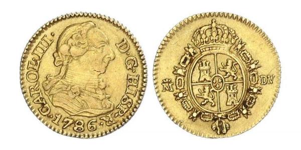 1/2 Escudo Spanisches Kolonialreich (1700 - 1808) Gold Karl III. von Spanien (1716 -1788)