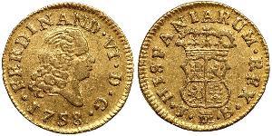 1/2 Escudo Spanish Empire (1700 - 1808) Gold Ferdinand VII of Spain (1784-1833)