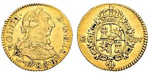 1/2 Escudo Spanish Empire (1700 - 1808) Gold Charles III of Spain (1716 -1788)