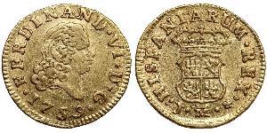 1/2 Escudo Spanish Empire (1700 - 1808) Gold Ferdinand VII of Spain (1784-1833)