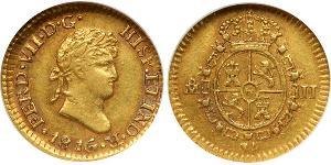 1/2 Escudo Vizekönigreich Neuspanien (1519 - 1821) Gold Ferdinand VII. von Spanien (1784-1833)