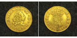 1/2 Escudo Empire espagnol (1700 - 1808) Or Ferdinand VI d
