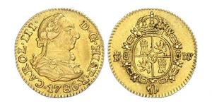 1/2 Escudo Empire espagnol (1700 - 1808) Or Charles III d