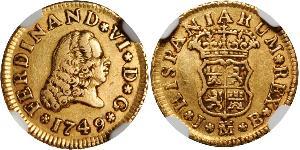 1/2 Escudo Empire espagnol (1700 - 1808) Or Ferdinand VII d