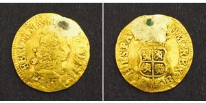 1/2 Escudo Empire espagnol (1700 - 1808) Or Ferdinand VI d