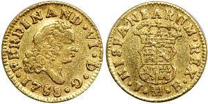 1/2 Escudo Empire espagnol (1700 - 1808) Or Ferdinand VII d