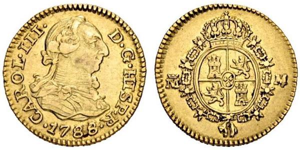 1/2 Escudo Empire espagnol (1700 - 1808) Or Charles III d