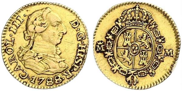 1/2 Escudo Empire espagnol (1700 - 1808) Or Charles III d