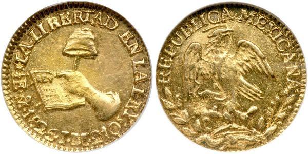 1/2 Escudo Second Federal Republic of Mexico (1846 - 1863) Or 